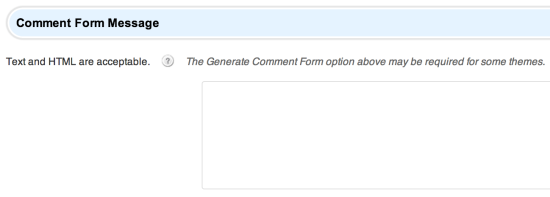 Comment Form Message