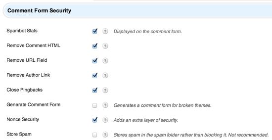 Comment Form Security